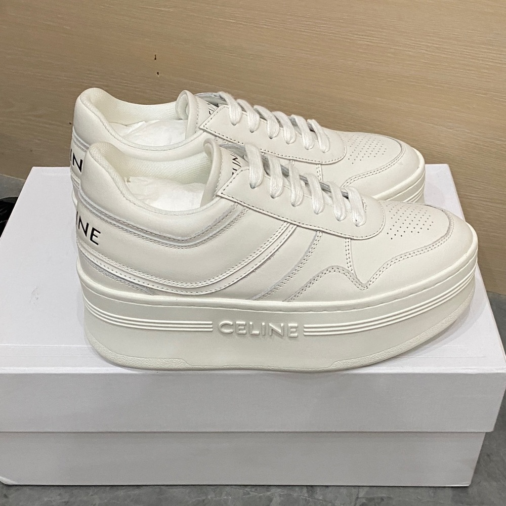 Celine Women's Cream Platform Sneakers - Picture 3 of 4